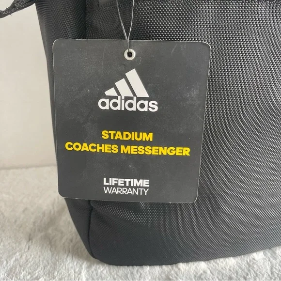 Adidas Black Stadium Coaches Messenger Bag New With Tags - Picture 3 of 16